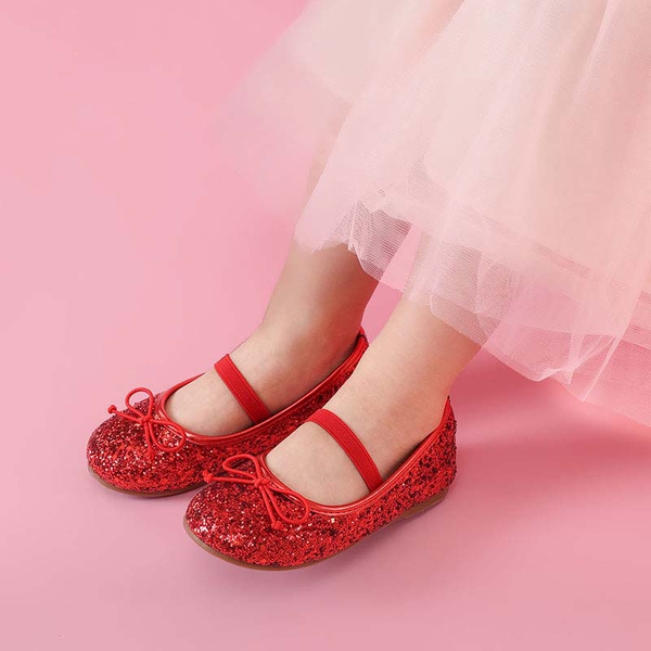 Girl's Ballerina Flat Shoes - RED - 4